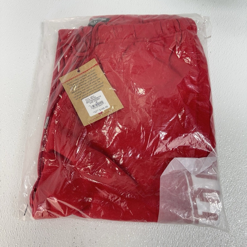 Mens True Religion Red Raw Exaggerated Icon Joggers - M